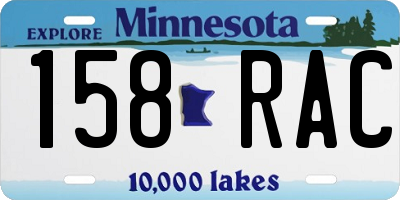 MN license plate 158RAC