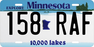MN license plate 158RAF
