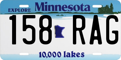 MN license plate 158RAG