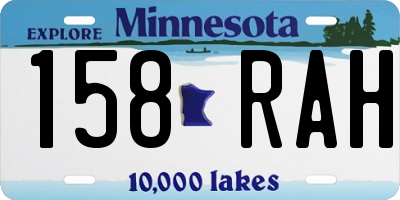 MN license plate 158RAH