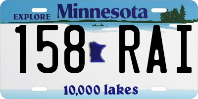 MN license plate 158RAI
