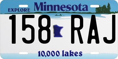 MN license plate 158RAJ
