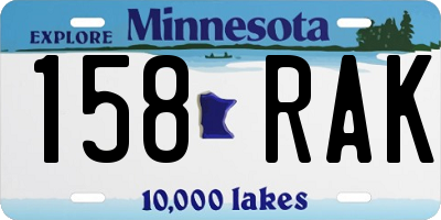 MN license plate 158RAK