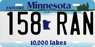 MN license plate 158RAN