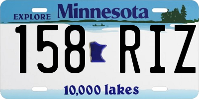 MN license plate 158RIZ