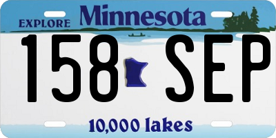 MN license plate 158SEP