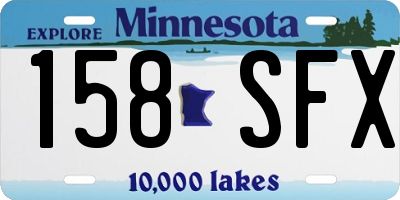 MN license plate 158SFX