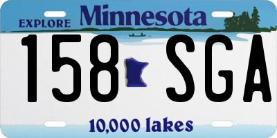 MN license plate 158SGA