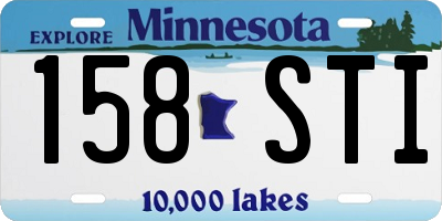 MN license plate 158STI