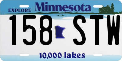 MN license plate 158STW