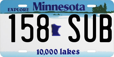 MN license plate 158SUB