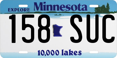 MN license plate 158SUC