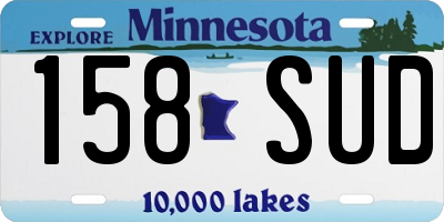 MN license plate 158SUD