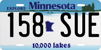 MN license plate 158SUE