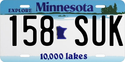 MN license plate 158SUK