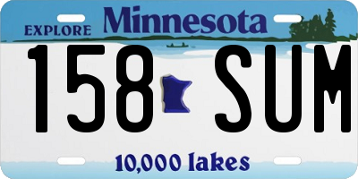 MN license plate 158SUM