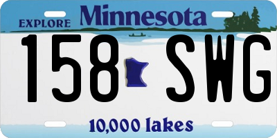 MN license plate 158SWG
