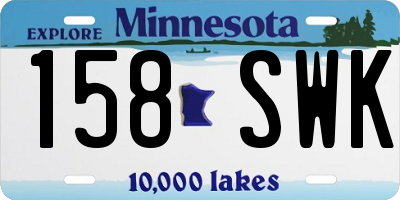 MN license plate 158SWK