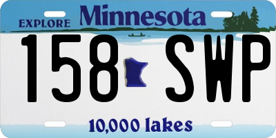MN license plate 158SWP