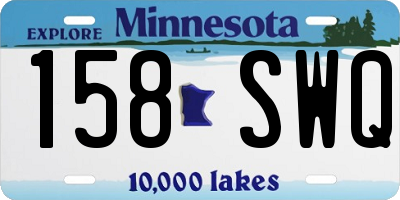 MN license plate 158SWQ