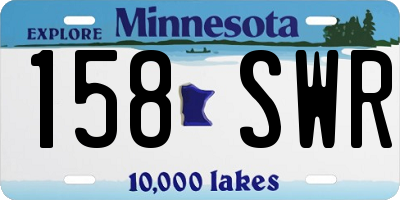 MN license plate 158SWR