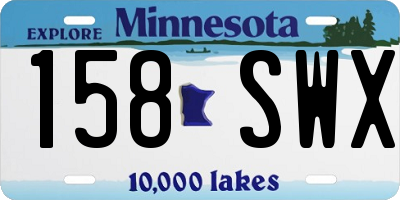 MN license plate 158SWX