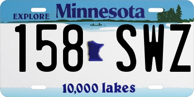 MN license plate 158SWZ