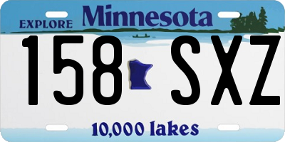 MN license plate 158SXZ