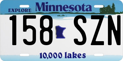 MN license plate 158SZN