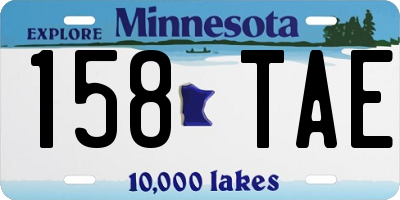 MN license plate 158TAE