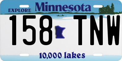 MN license plate 158TNW