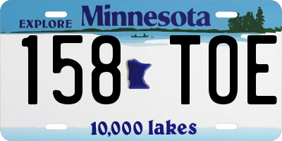 MN license plate 158TOE