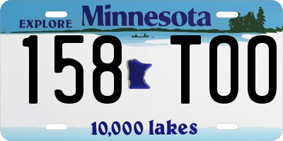 MN license plate 158TOO