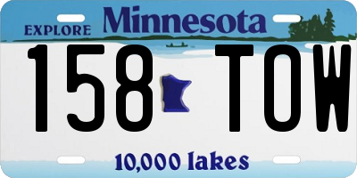 MN license plate 158TOW