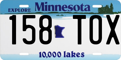 MN license plate 158TOX