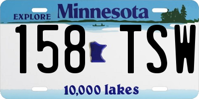 MN license plate 158TSW