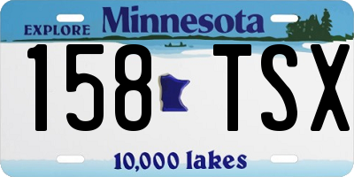 MN license plate 158TSX