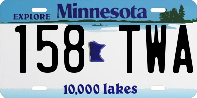 MN license plate 158TWA