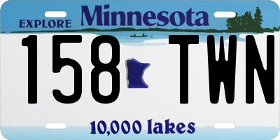 MN license plate 158TWN