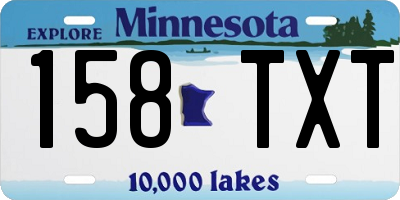 MN license plate 158TXT