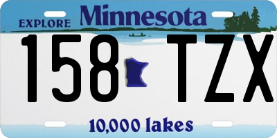 MN license plate 158TZX