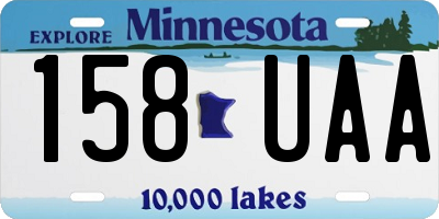 MN license plate 158UAA