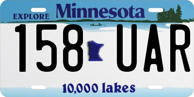 MN license plate 158UAR