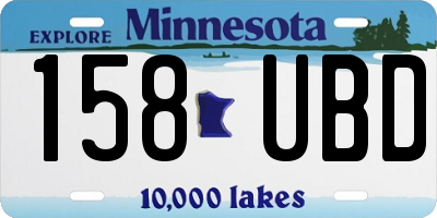 MN license plate 158UBD