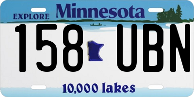 MN license plate 158UBN