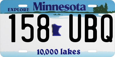 MN license plate 158UBQ