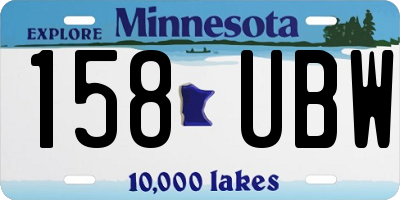 MN license plate 158UBW