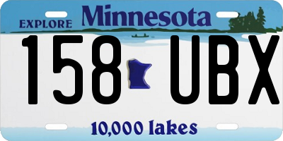 MN license plate 158UBX