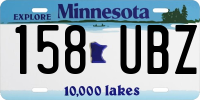 MN license plate 158UBZ