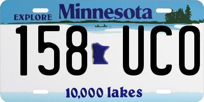 MN license plate 158UCO